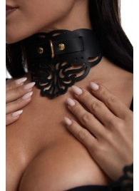 Фигурный чокер с узорами и золотистой фурнитурой - Crazy Handmade - купить с доставкой в Миассе