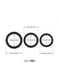Набор из 3 черных эрекционных колец Stay Hard - Boys of Toys - в Миассе купить с доставкой