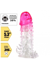 Прозрачно-розовая насадка на пенис Wilford - 13,5 см. - Baile - в Миассе купить с доставкой