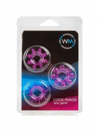 Набор из 3 лиловых эрекционных колец различной формы - Erowoman-Eroman - в Миассе купить с доставкой
