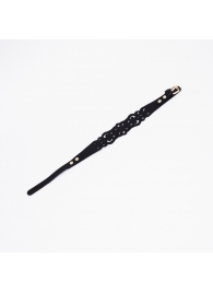 Черный ажурный чокер с золотистой фурнитурой - Crazy Handmade - купить с доставкой в Миассе