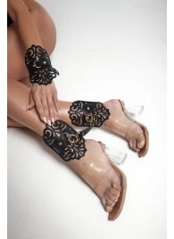 Черный фигурные оковы с золотистой фурнитурой - Crazy Handmade - купить с доставкой в Миассе