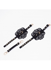 Черный фигурные оковы с золотистой фурнитурой - Crazy Handmade - купить с доставкой в Миассе