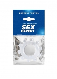Прозрачное эрекционное кольцо со стимулирующими шариками - Sex Expert - в Миассе купить с доставкой