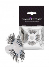 Эластичное эрекционное кольцо с черными «ресничками» - Sextaz - в Миассе купить с доставкой