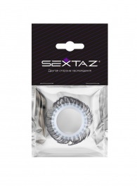 Эластичное эрекционное колечко с черными «ресничками» - Sextaz - в Миассе купить с доставкой