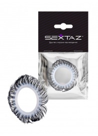 Эластичное эрекционное колечко с черными «ресничками» - Sextaz - в Миассе купить с доставкой