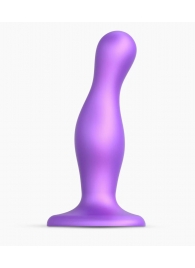 Фиолетовая насадка Strap-On-Me Dildo Plug Curvy size M - Strap-on-me - купить с доставкой в Миассе