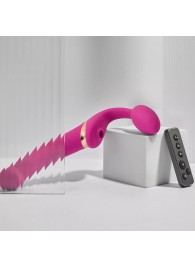 Ярко-розовый безремневой страпон Multi Orgasm Bendable Strap-On size XL с клиторальной стимуляцией - Strap-on-me - купить с доставкой в Миассе