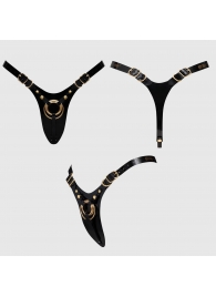 Черный пояс для фиксации насадок Strap-On-Me Leatherette Harness Fabulous - Strap-on-me - купить с доставкой в Миассе