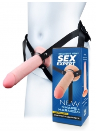 Мужской полый страпон на регулируемых ремешках - 22 см. - Sex Expert - купить с доставкой в Миассе