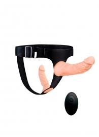 Женский страпон с 2 насадками, вибрацией и пультом ДУ - Erowoman-Eroman - купить с доставкой в Миассе