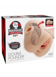 Телесный мастурбатор с вибрацией Double Pounder Vibrating Squeeze Stroker - Pipedream - в Миассе купить с доставкой