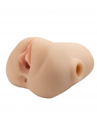 Телесный мастурбатор с вибрацией Double Pounder Vibrating Squeeze Stroker - Pipedream - в Миассе купить с доставкой