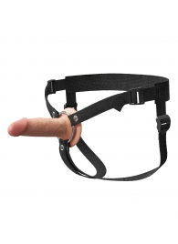 Телесный пустотелый фаллопротез 5’’ Hollow Silicone Strap-On - 14 см. - Pipedream - купить с доставкой в Миассе