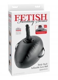 Черный надувной мяч с платформой для фиксации дилдо Body Dock Inflatable Love Ball - Pipedream - купить с доставкой в Миассе
