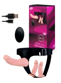 Женский страпон с 3 насадками и вибрацией - Erowoman-Eroman - купить с доставкой в Миассе