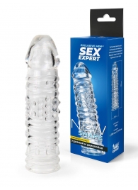 Прозрачная закрытая насадка на пенис - 17 см. - Sex Expert - в Миассе купить с доставкой