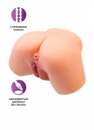 Телесный реалистичный мастурбатор-полуторс с 2 любовными входами - No Name - в Миассе купить с доставкой