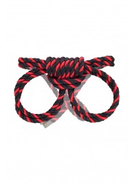 Черно-красные наручники-оковы ’’Узел-омега’’ из хлопковой веревки - Pecado - купить с доставкой в Миассе
