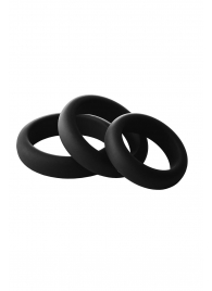 Набор из 3 черных эрекционных колец Smooth Silicone Cockring Pack - Dream Toys - в Миассе купить с доставкой