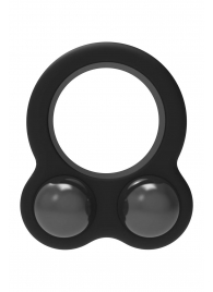 Черное эрекционное кольцо с утяжелителями Cockring Dual Weight - Dream Toys - в Миассе купить с доставкой