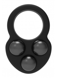 Черное эрекционное кольцо с утяжелителями - Dream Toys - в Миассе купить с доставкой