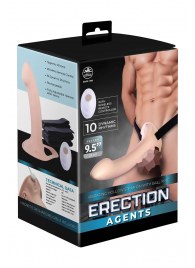 Телесный полый страпон с вибрацией Erection Agents - 24,1 см. - NMC - купить с доставкой в Миассе