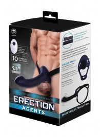 Черный полый страпон с вибрацией Erection Agents - 24,1 см. - NMC - купить с доставкой в Миассе