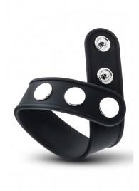 Черное эрекционное кольцо на кнопках - Blush Novelties - в Миассе купить с доставкой