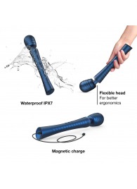 Синий вибромассажёр с насадками Man.wand Edgy - Manwan - в Миассе купить с доставкой