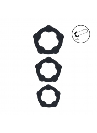 Набор из 3 эрекционных колец Beaded Silicone Cockring Set - Shots Media BV - в Миассе купить с доставкой