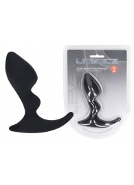 Черная анальная пробка для массажа простаты Double Ripple Silicone Prostate Massager - Shots Media BV - в Миассе купить с доставкой