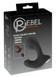 Черная анальная вибропробка с функцией расширения RC Butt Plug with 3 functions - Orion - в Миассе купить с доставкой