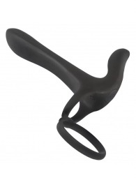 Черная насадка на член с вибрацией Couple’s Vibrator - Orion - в Миассе купить с доставкой