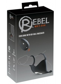 Черная вибронасадка для эрекции и стимуляции мошонки Cock ring with RC ball massager - Orion - в Миассе купить с доставкой