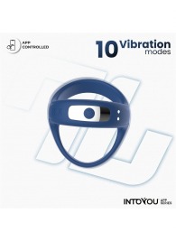 Синее интерактивное эрекционное виброкольцо Rank - Intoyou - в Миассе купить с доставкой