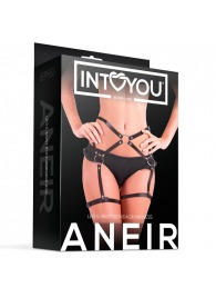 Черные стрепы на бёдра Aneir - Intoyou - купить с доставкой в Миассе