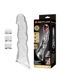 Прозрачный фаллоудлинитель с 3 вставками - 28 см. - Baile - в Миассе купить с доставкой