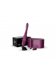 Фиолетовая секс-машина с функцией нагрева, насадками и присоской Sesh - Zalo - купить с доставкой в Миассе