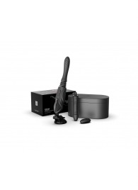 Черная секс-машина с функцией нагрева, насадками и присоской Sesh - Zalo - купить с доставкой в Миассе