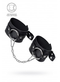 Черные оковы из толстой кожи с люверсами - Pecado - купить с доставкой в Миассе