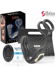 Черная анальная пробка с вращением и эрекционными кольцами - Ibiza - в Миассе купить с доставкой