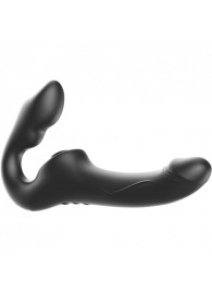 Черный безремневой страпон с 3 моторами - Ibiza - купить с доставкой в Миассе