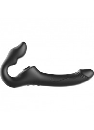 Черный безремневой страпон с 3 моторами - Ibiza - купить с доставкой в Миассе