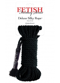 Черная веревка для фиксации Deluxe Silky Rope - 9,75 м. - Pipedream - купить с доставкой в Миассе