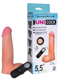 Фаллическая насадка Харнесс UNICOCK 5,5  с вибрацией - 17 см. - LOVETOY (А-Полимер) - купить с доставкой в Миассе