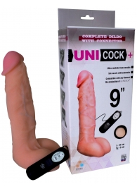 Фаллическая насадка Харнесс UNICOCK 9  с вибрацией - 24 см. - LOVETOY (А-Полимер) - купить с доставкой в Миассе