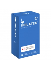 Классические презервативы Unilatex Natural Plain - 12 шт. + 3 шт. в подарок - Unilatex - купить с доставкой в Миассе