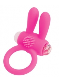Розовое эрекционное виброкольцо A-toys с ушками - A-toys - в Миассе купить с доставкой